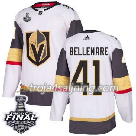 Vegas Golden Knights tröja Bellemare 41 2018 Stanley Cup Final Patch Adidas Vit Authentic - NHL Tröjor Herr